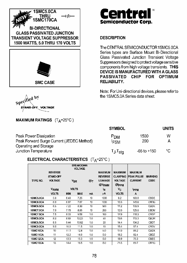 1SMC51CA_170300.PDF Datasheet