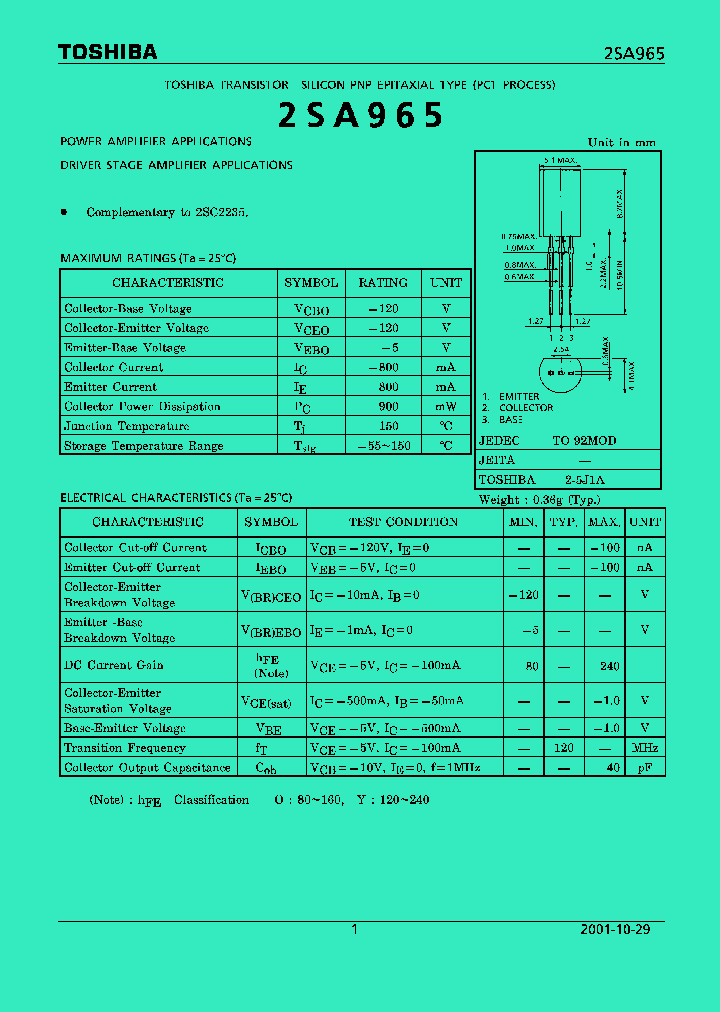 2SA965_6684.PDF Datasheet