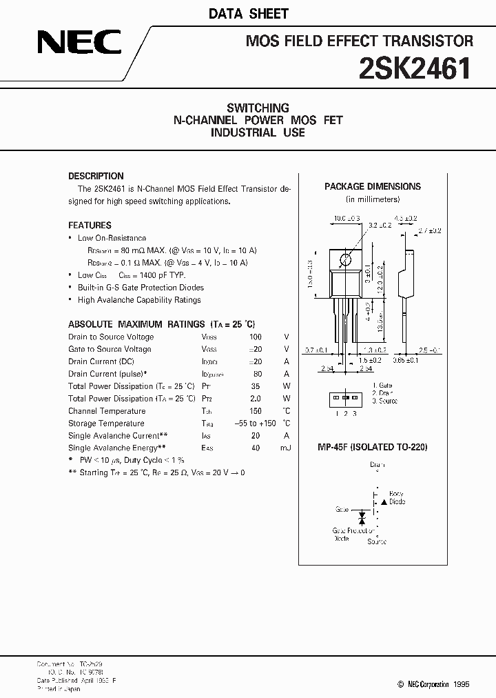 2SK2461_190788.PDF Datasheet