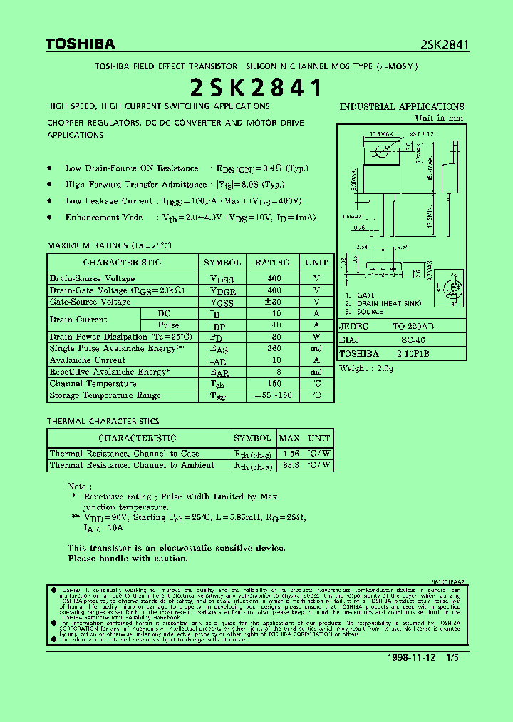 2SK2841_178249.PDF Datasheet