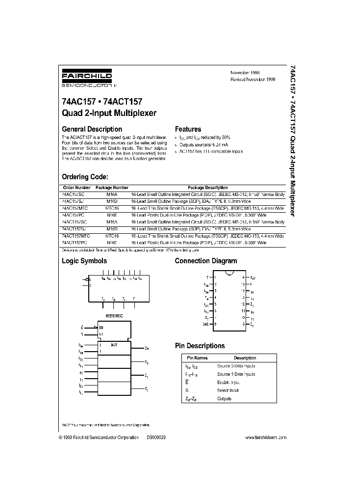 74AC157MTC_95463.PDF Datasheet
