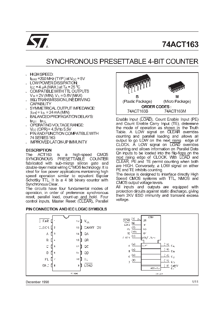 74ACT163_128654.PDF Datasheet
