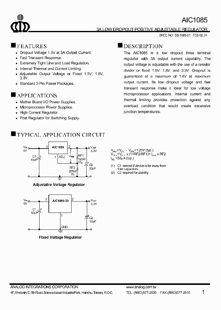 AIC1085_113360.PDF Datasheet