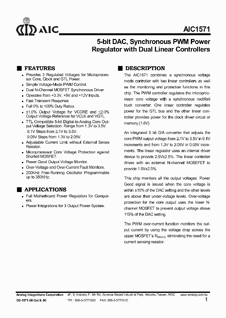 AIC1571_127322.PDF Datasheet