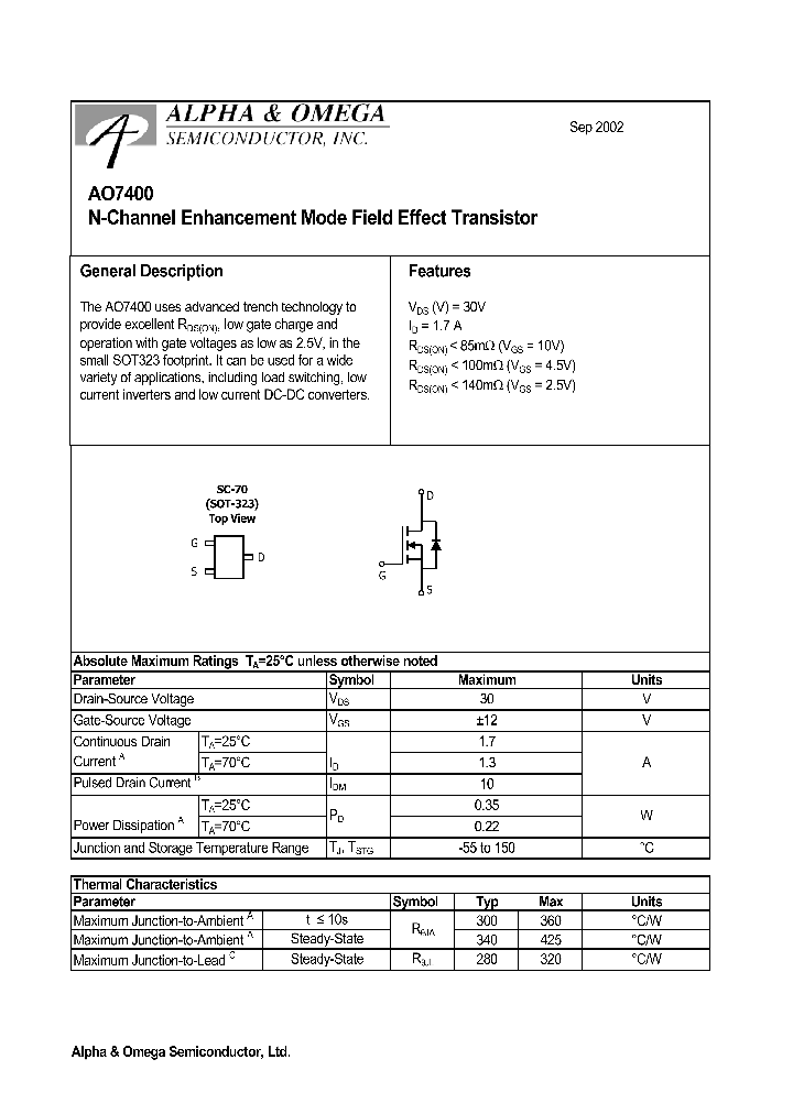 AO7400_160878.PDF Datasheet