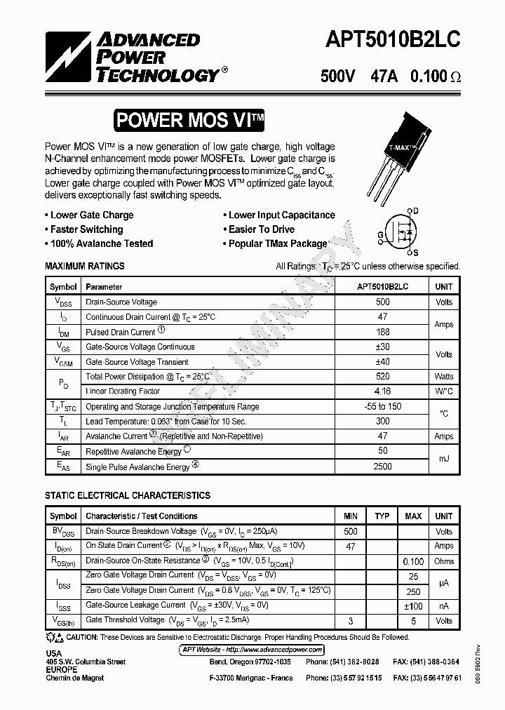 APT5010B2LC_42219.PDF Datasheet