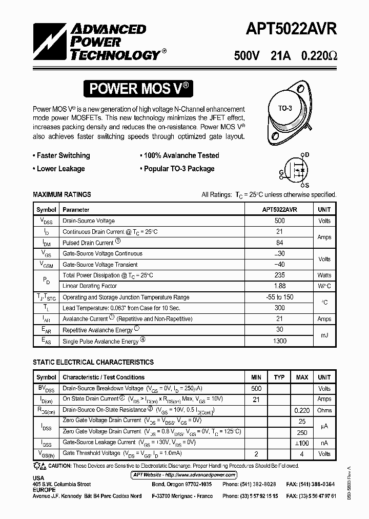 APT5022AVR_42275.PDF Datasheet