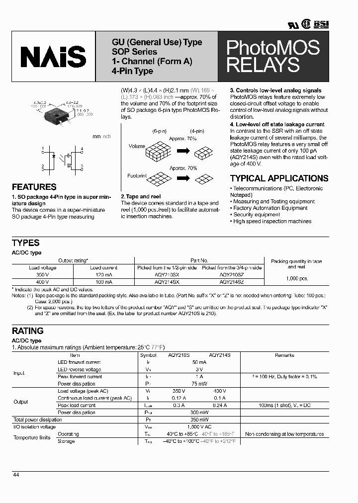 AQY210_44523.PDF Datasheet