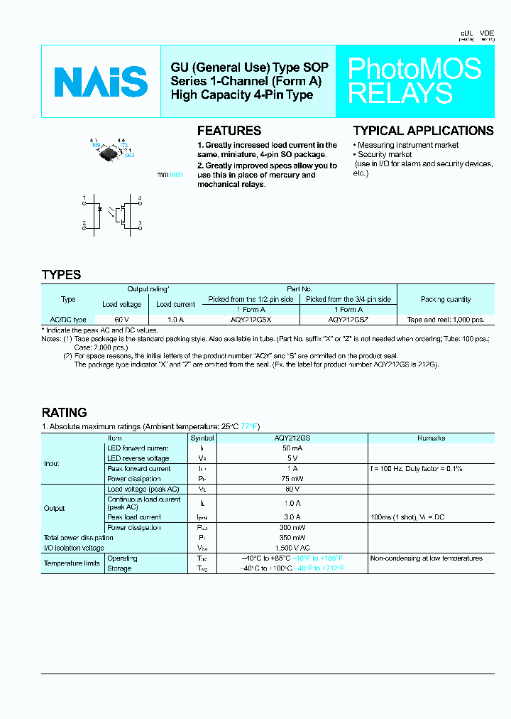 AQY212GS_44542.PDF Datasheet