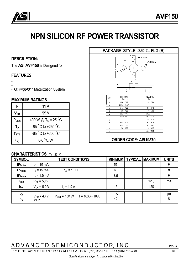 AVF150_56494.PDF Datasheet