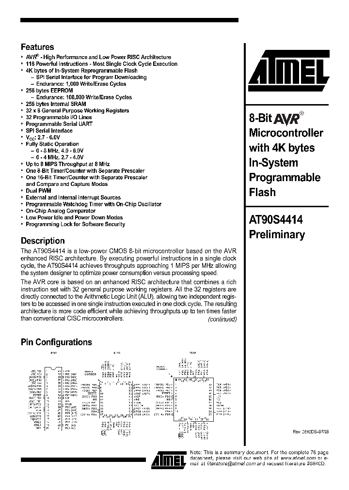 AT90S4414_169466.PDF Datasheet