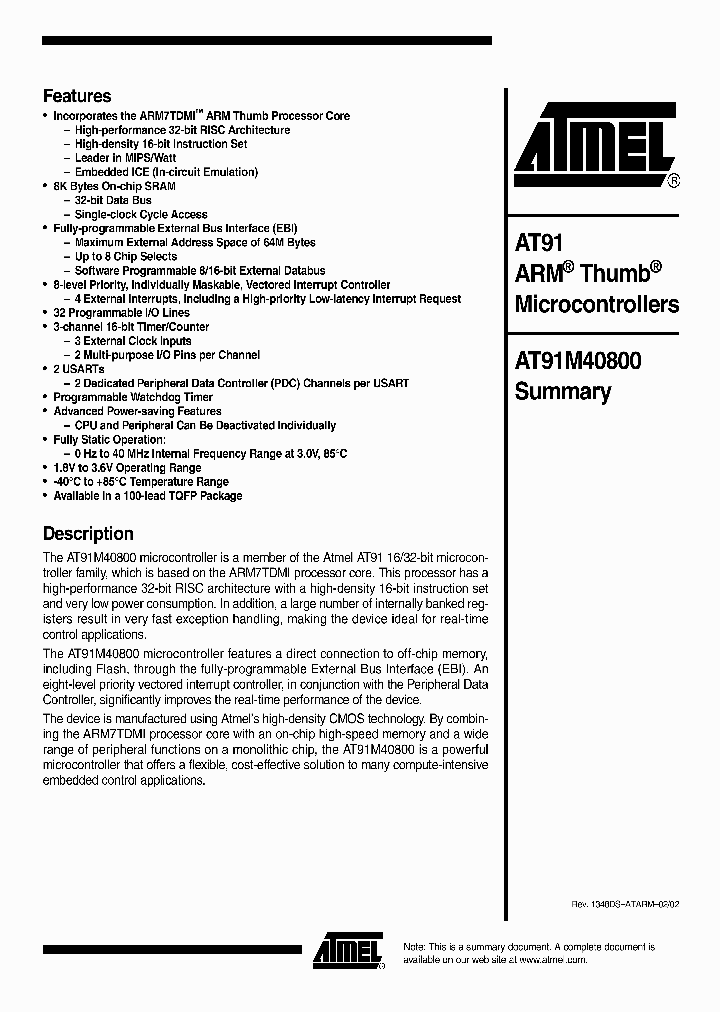 AT91M40800_22215.PDF Datasheet