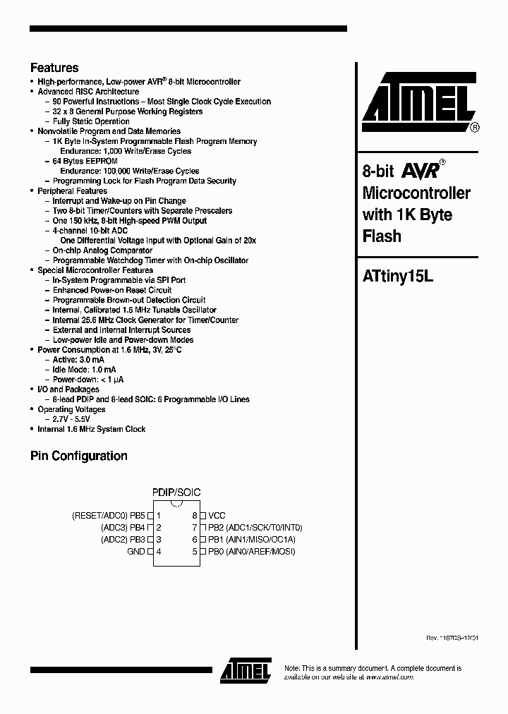 ATTINY15L_69028.PDF Datasheet