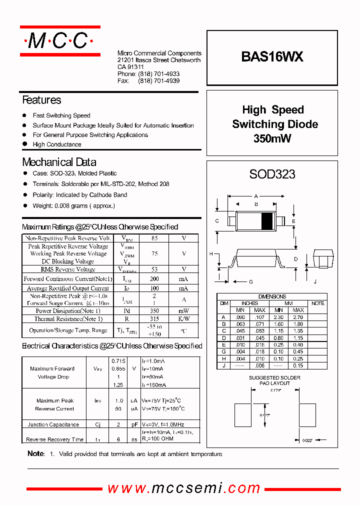 BAS16WX_132791.PDF Datasheet