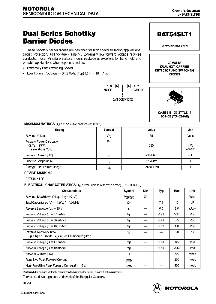 BAT54SLT1_105761.PDF Datasheet