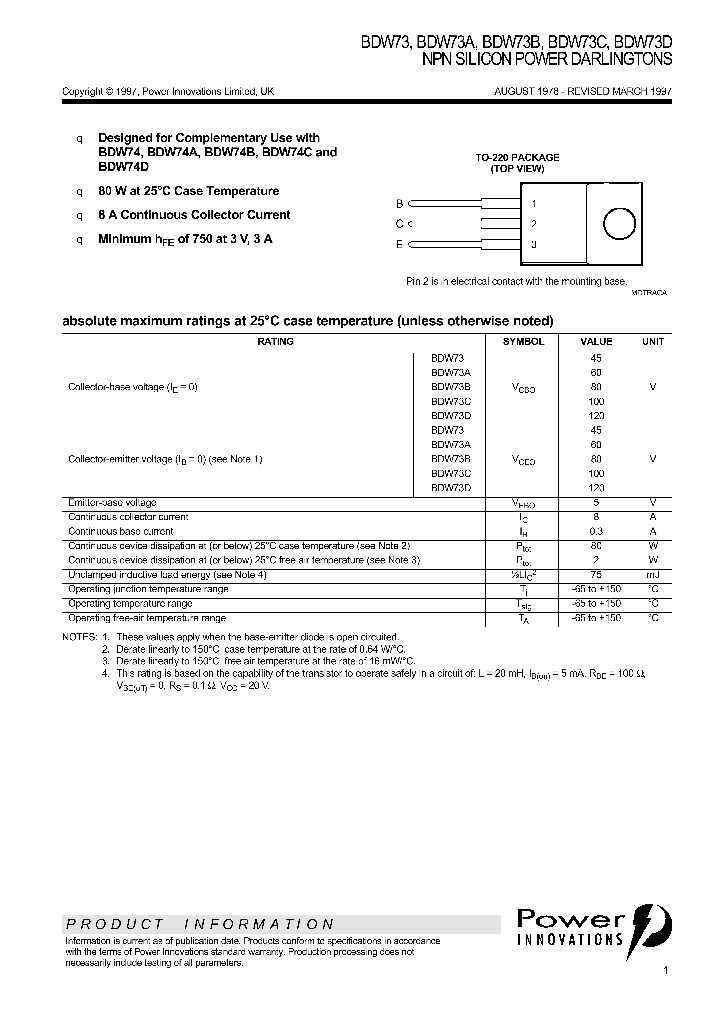 BDW73B_52405.PDF Datasheet