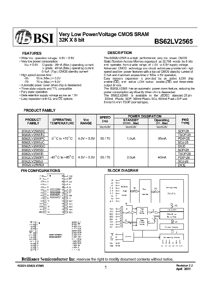 BS62LV2565_160810.PDF Datasheet