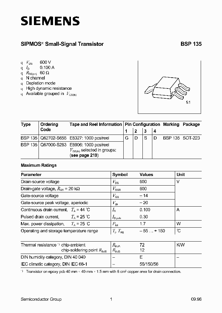 BSP135_188764.PDF Datasheet