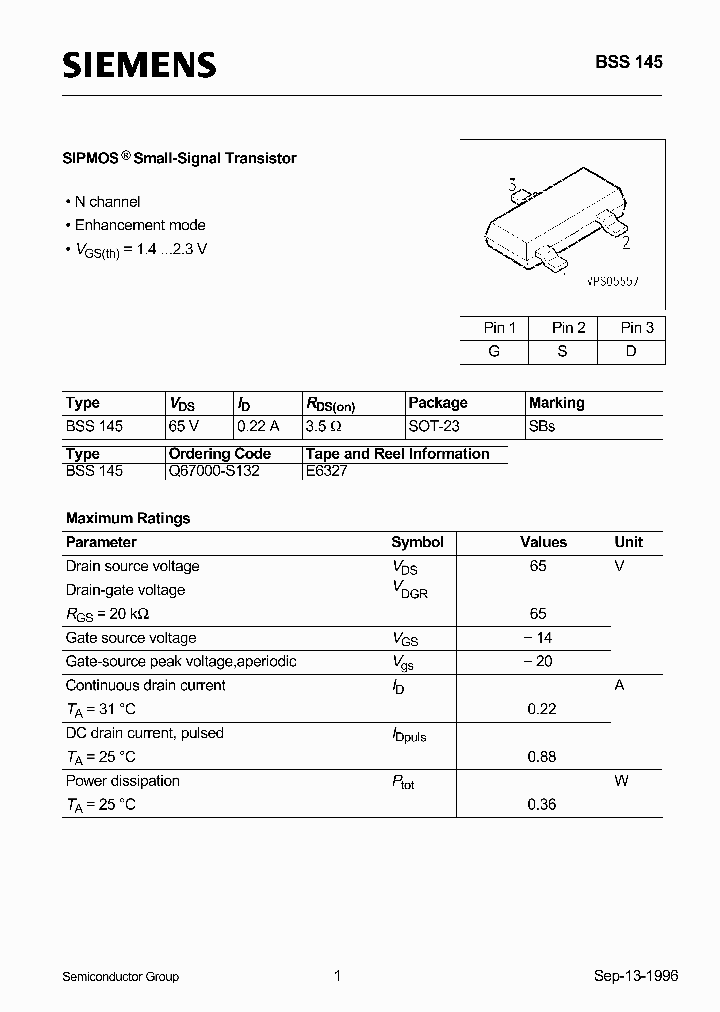 BSS145_10139.PDF Datasheet