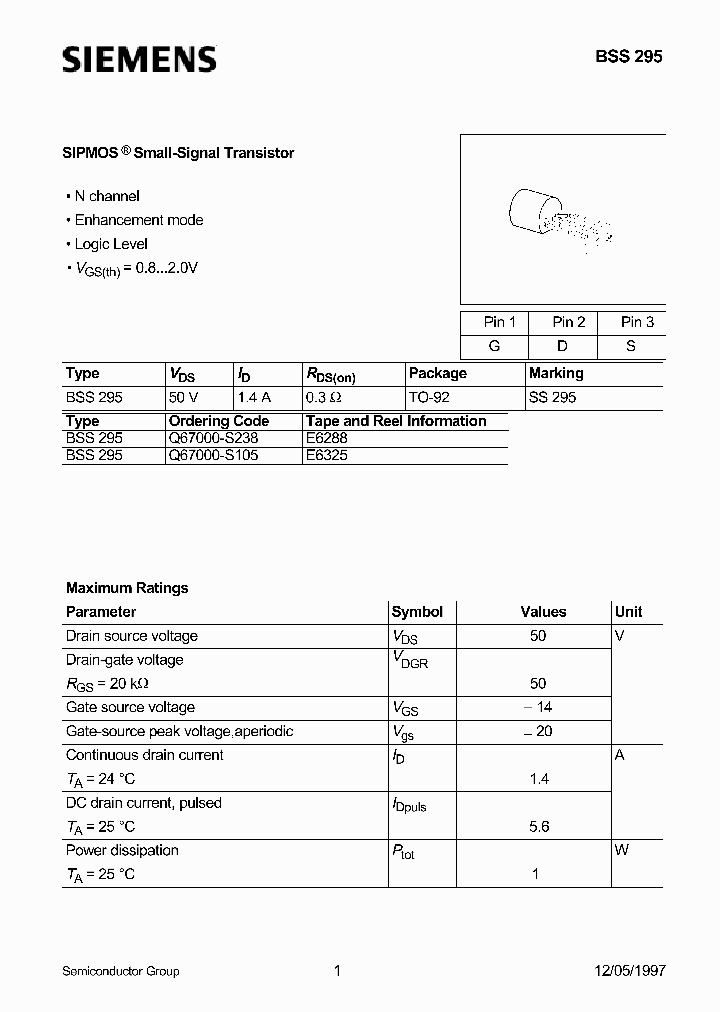 BSS295_194244.PDF Datasheet