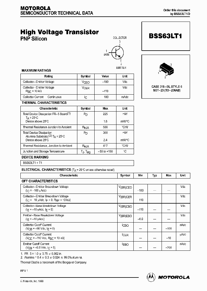 BSS63LT1_171291.PDF Datasheet