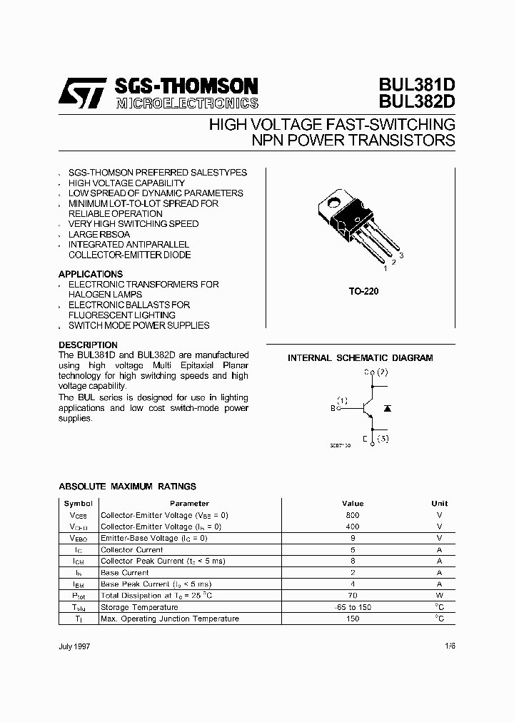 BUL381D_107592.PDF Datasheet