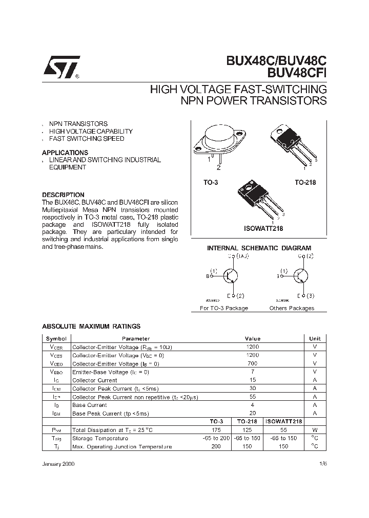 BUX48C_8562.PDF Datasheet