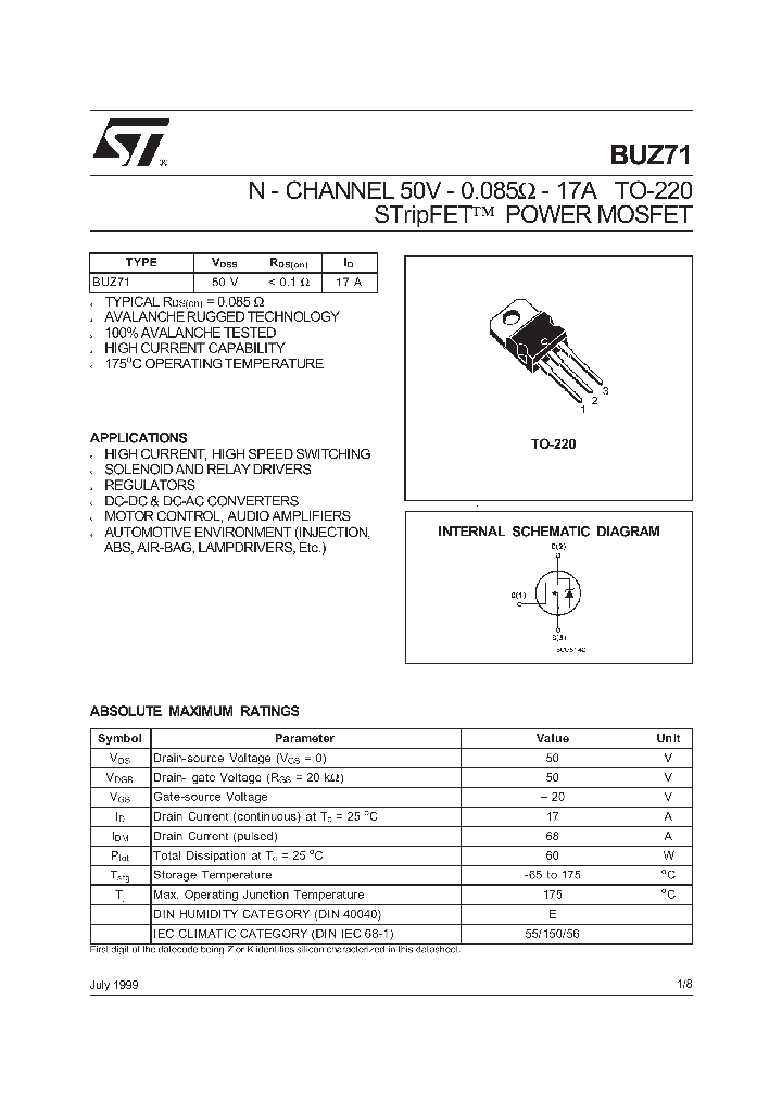 BUZ71_45268.PDF Datasheet