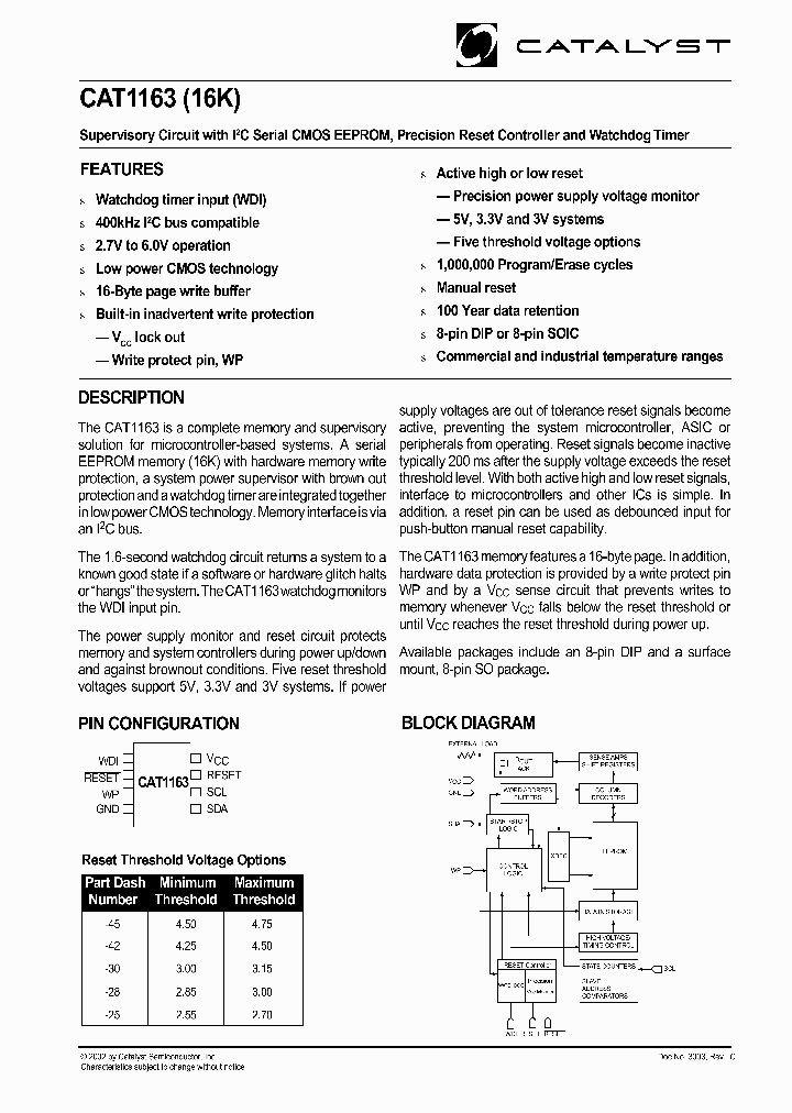 CAT1163_75293.PDF Datasheet
