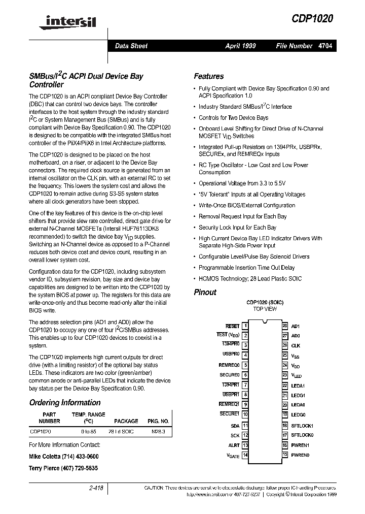 CDP1020_128776.PDF Datasheet
