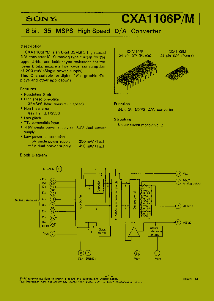 CXA1106_125290.PDF Datasheet