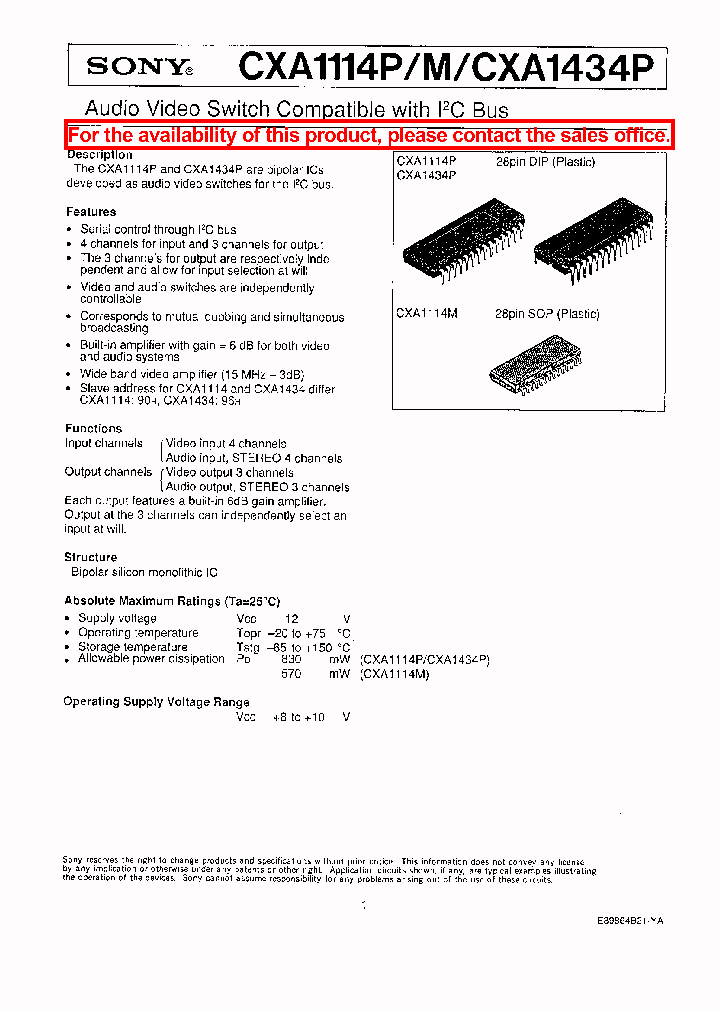 CXA1114M_91940.PDF Datasheet
