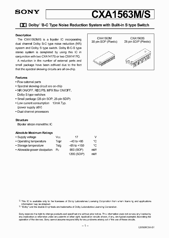 CXA1563M_23497.PDF Datasheet