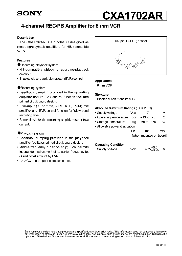 CXA1702AR_86170.PDF Datasheet