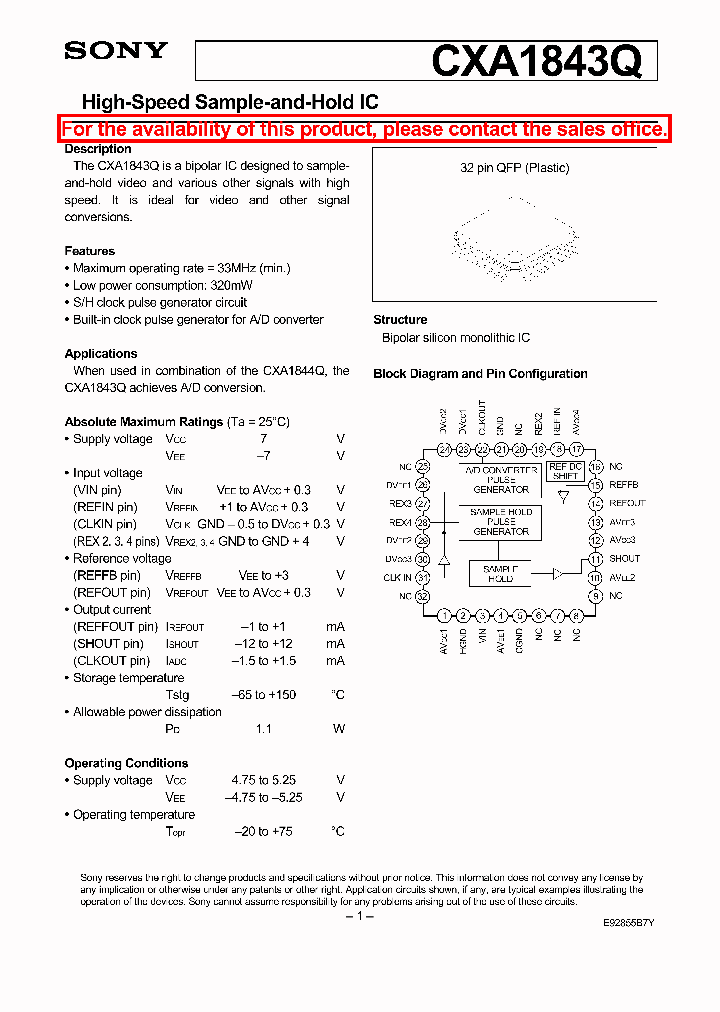 CXA1843Q_144946.PDF Datasheet