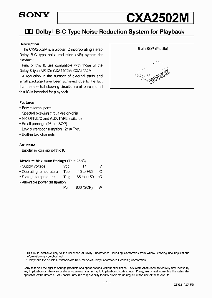 CXA2502_143499.PDF Datasheet