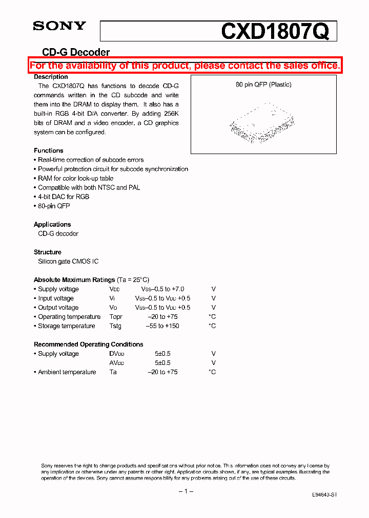 CXD1807Q_45406.PDF Datasheet