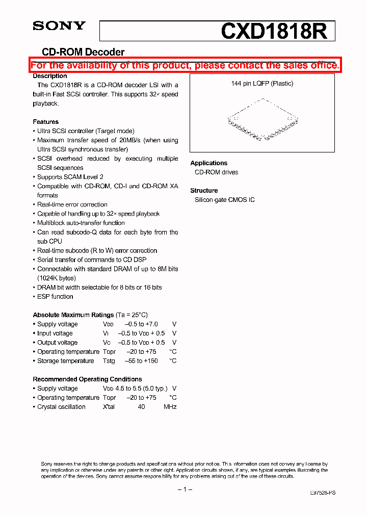 CXD1818_45410.PDF Datasheet