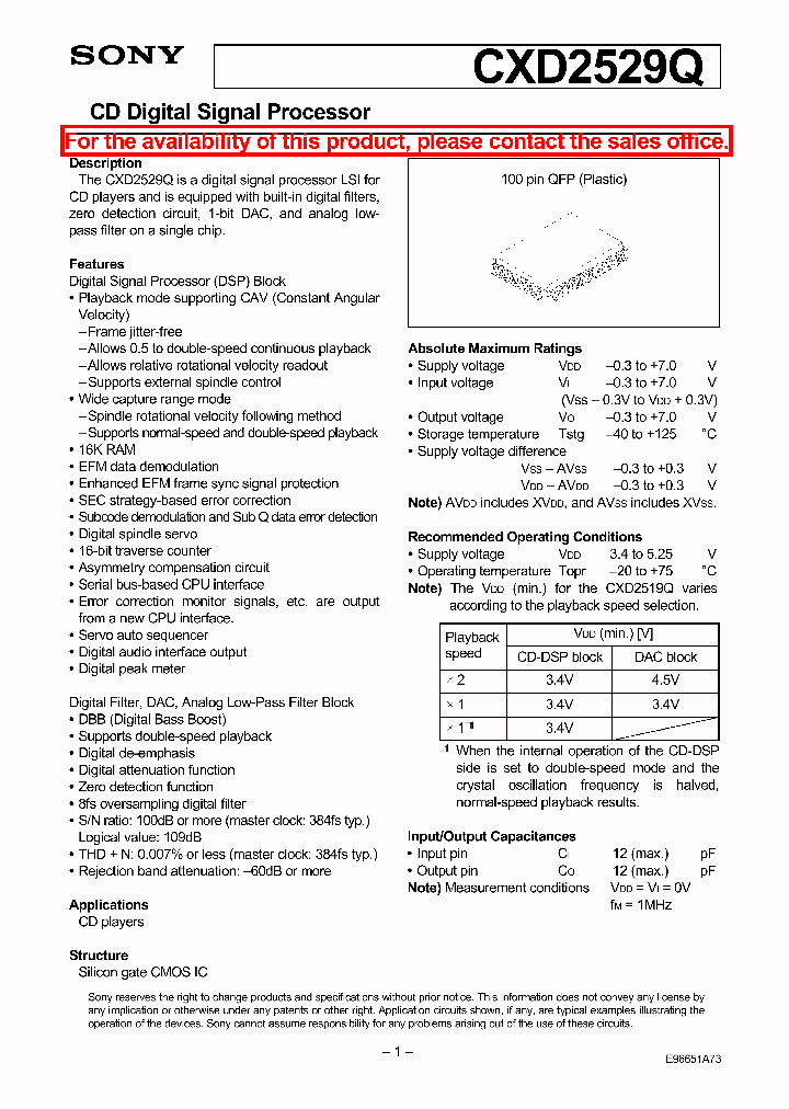 CXD2529Q_24169.PDF Datasheet