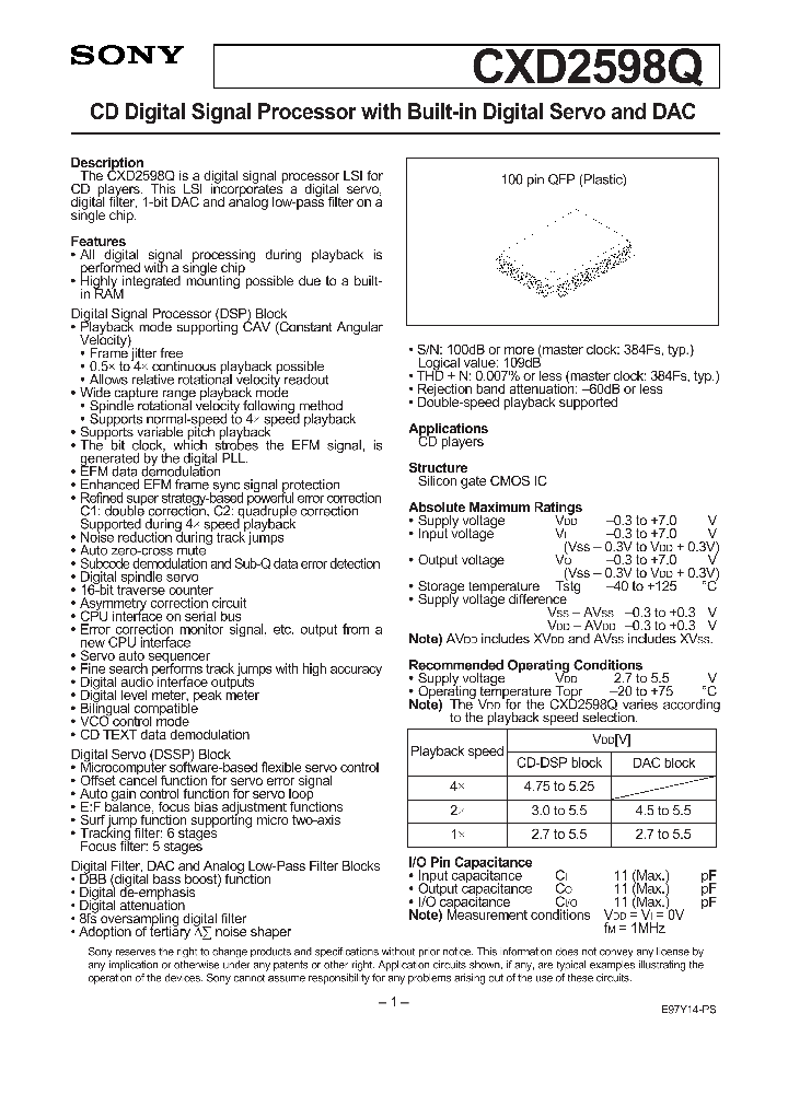 CXD2598_83096.PDF Datasheet