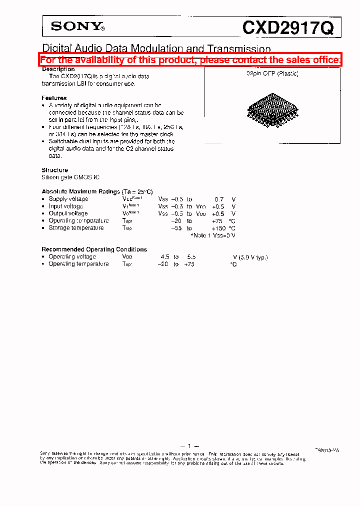 CXD2917_97444.PDF Datasheet