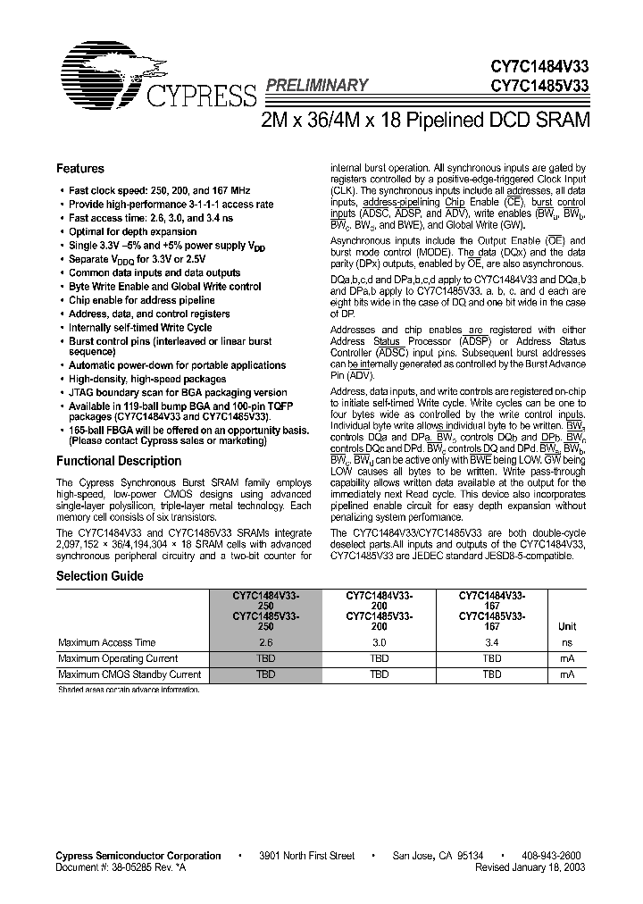 CY7C1484V33_24429.PDF Datasheet