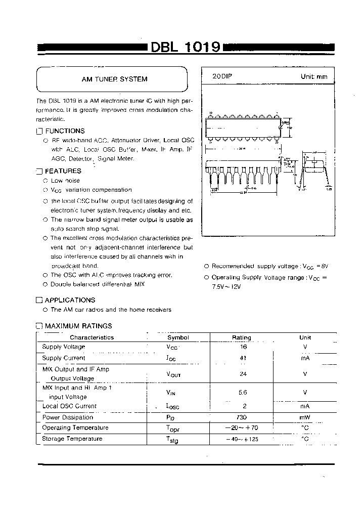 DBL1019_99065.PDF Datasheet