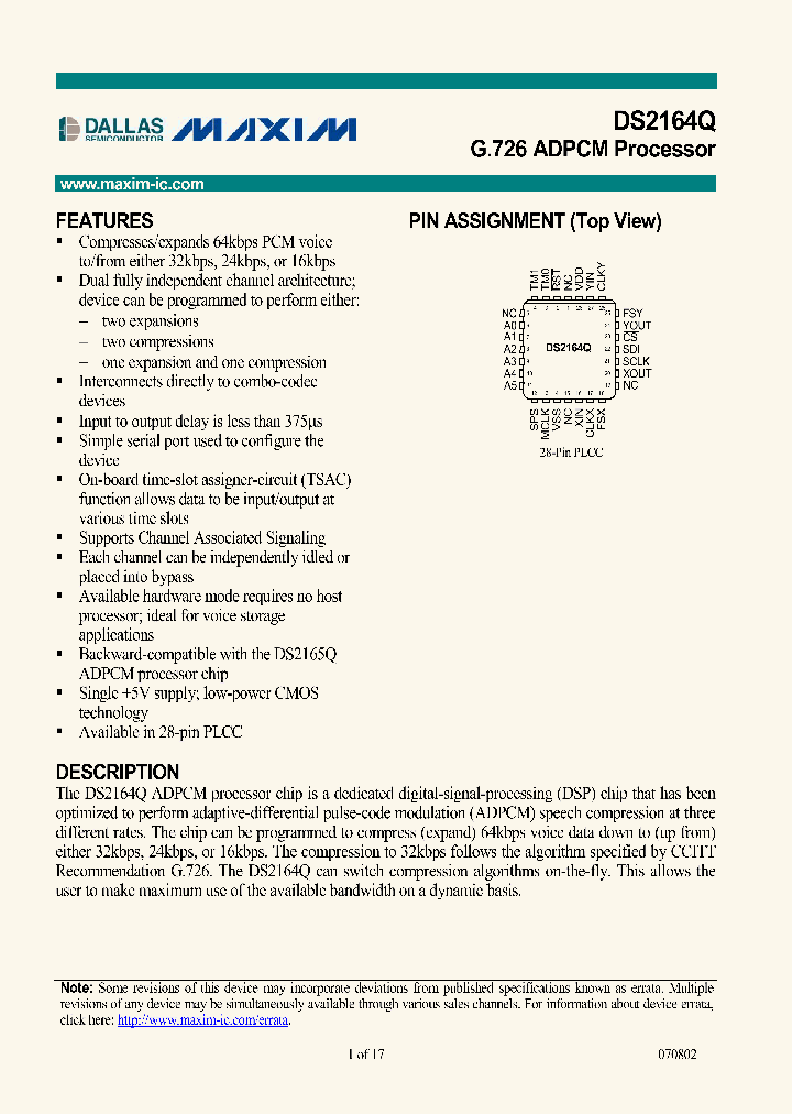 DS2164Q_153728.PDF Datasheet