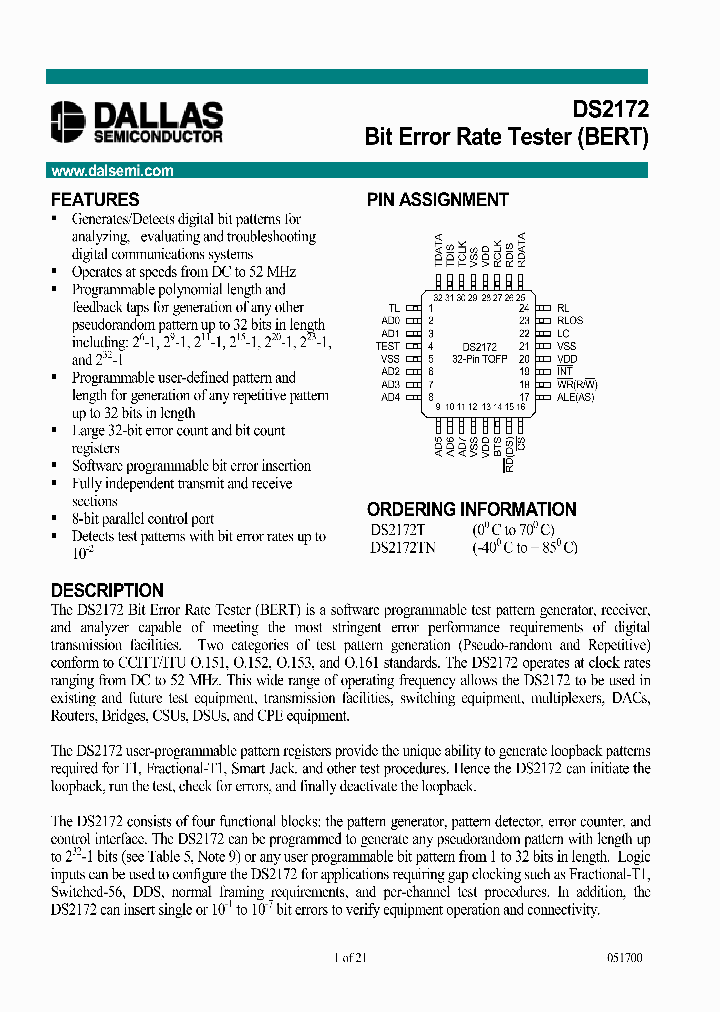 DS2172_120607.PDF Datasheet