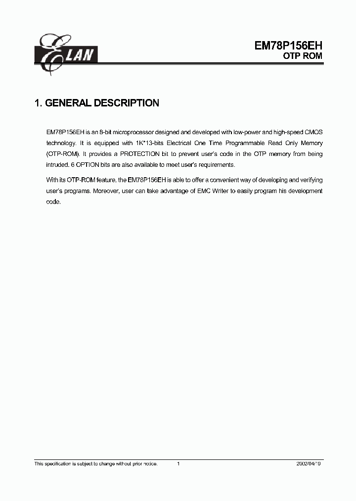 EM78P156EH_23563.PDF Datasheet
