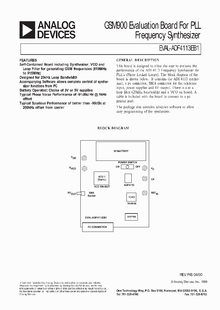 EVAL-ADF4113EB1_141387.PDF Datasheet