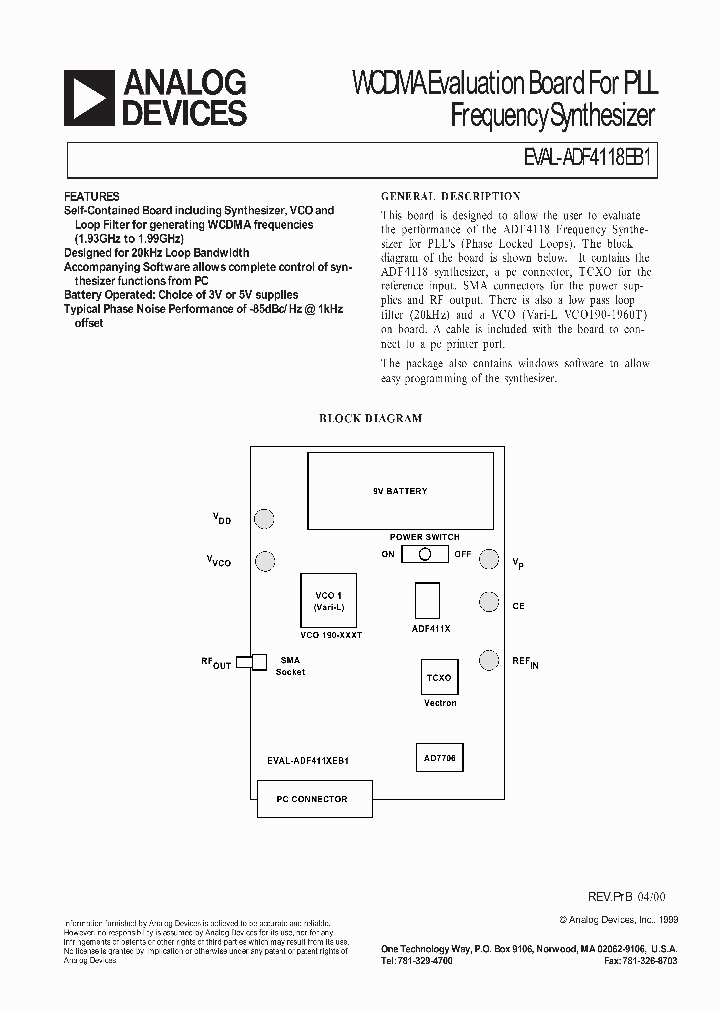 EVAL-ADF4118EB1_141389.PDF Datasheet