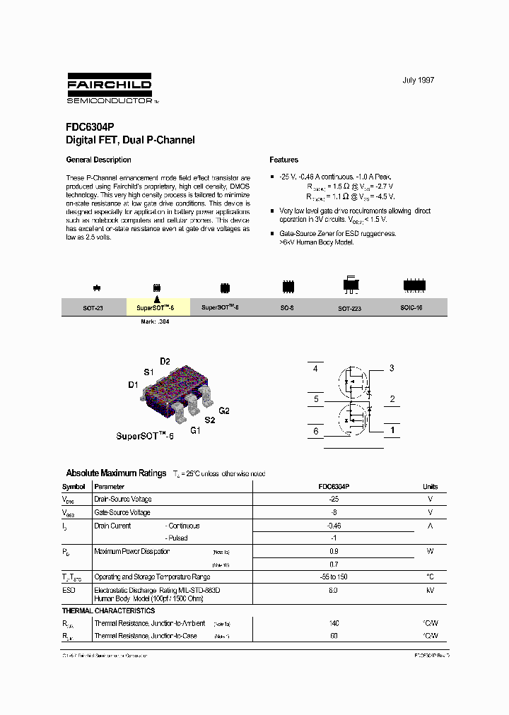 FDC6304P_134542.PDF Datasheet