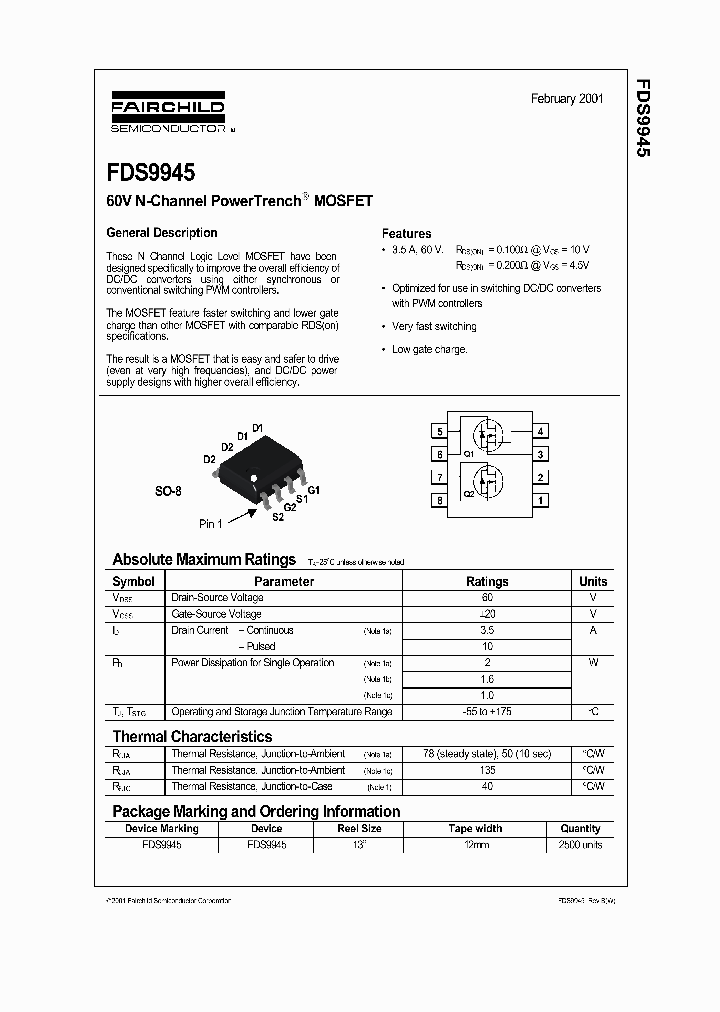 FDS9945_183436.PDF Datasheet